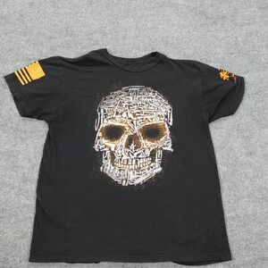 Grunt Style Shirt Mens XL Black Skull Firearms Graphic Patriotic Short Sleeve